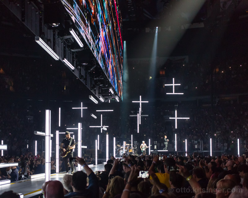 Live concert photo of The Edge, Larry Mullen Jr, Adam Clayton, Bono