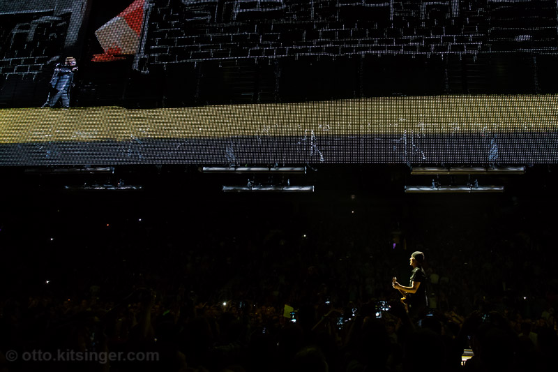 Live concert photo of Bono, The Edge