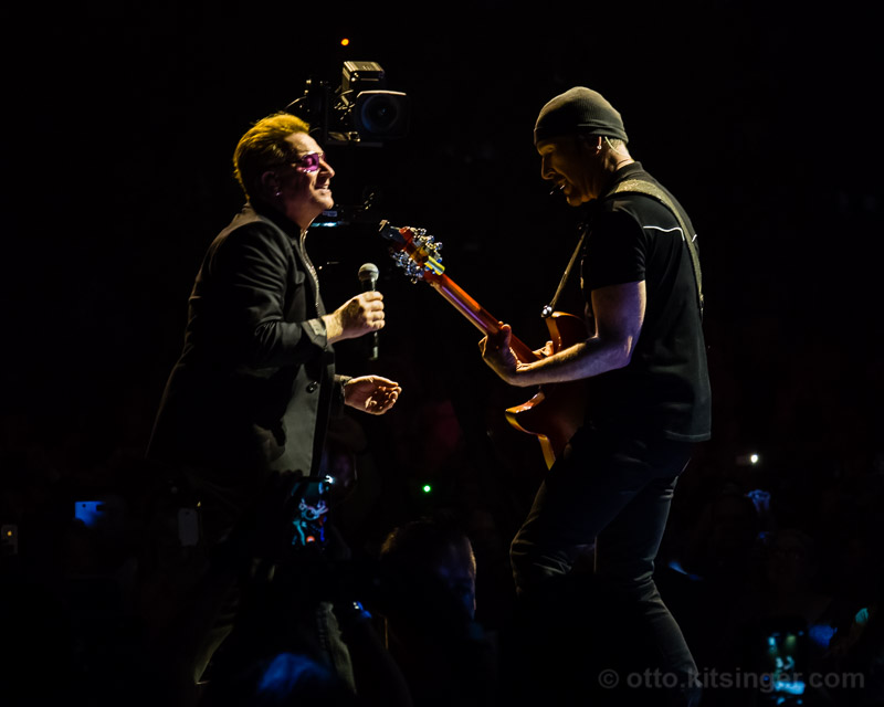 Live concert photo of Bono, The Edge