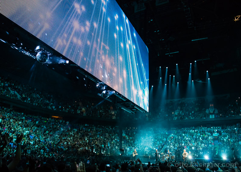 Live concert photo of The Edge, Bono, Larry Mullen Jr, Adam Clayton