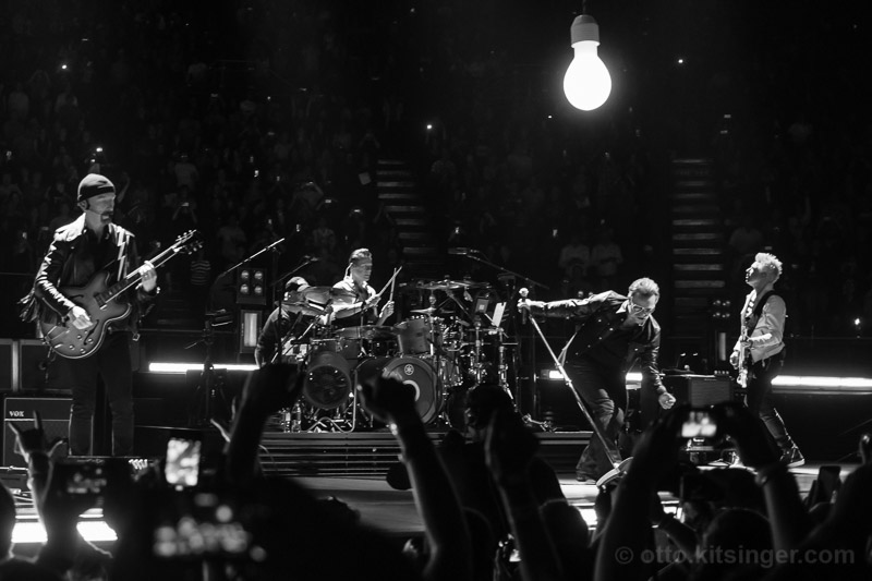 Live concert photo of The Edge, Larry Mullen Jr, Bono, Adam Clayton