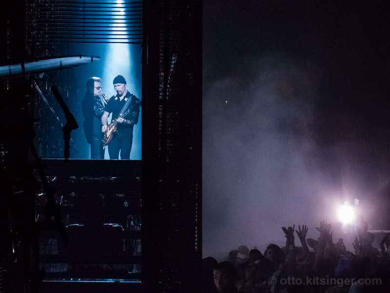Live concert photo of Bono, The Edge