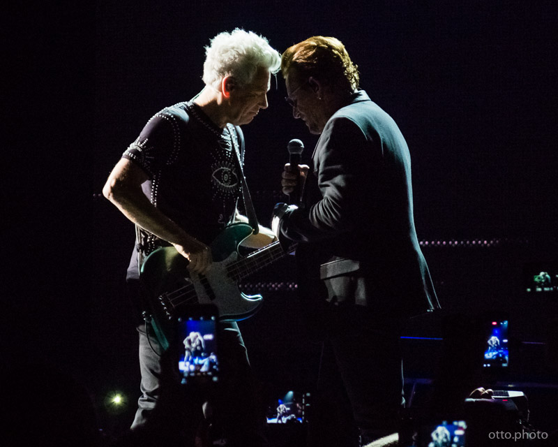 Live concert photo of Adam Clayton, Bono