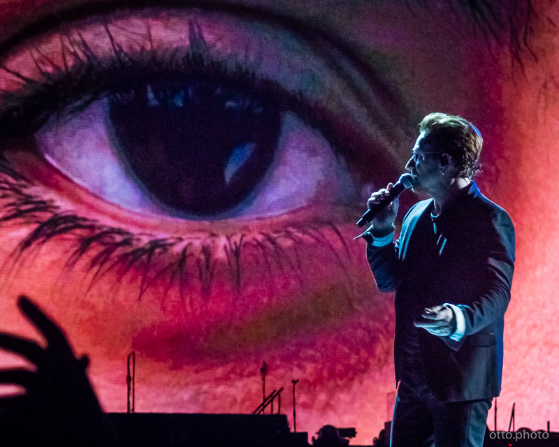 Live concert photo of Bono