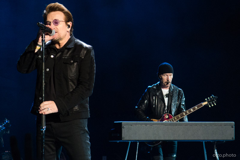 Live concert photo of Bono, The Edge