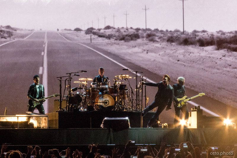 Live concert photo of The Edge, Larry Mullen Jr, Bono, Adam Clayton