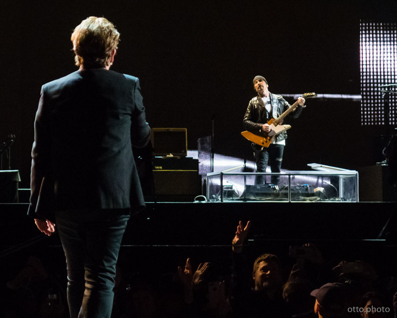 Live concert photo of Bono, The Edge