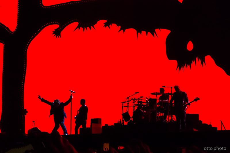 Live concert photo of Bono, The Edge, Larry Mullen Jr, Adam Clayton