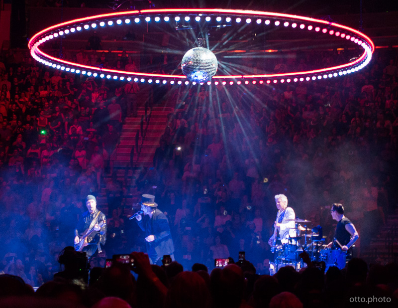 Live concert photo of The Edge, Bono, Adam Clayton, Larry Mullen Jr